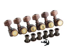 Guyker Guitar Locking Tuners (6 for Right) - 1:18 6 Right, Antique Bronze picture