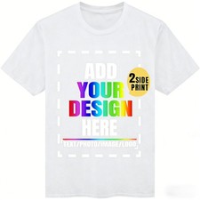 Personalized Custom T-Shirt Double Sided Print  Your Design Text Logo Photo Gift picture