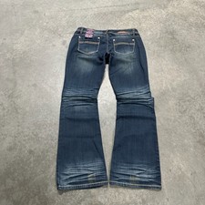 Almost Famous Women's Dark Wash Distressed Bootcut Jeans New with Tags picture