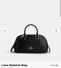 Coach Lara Satchel Shoulder Bag Black Leather Crossbody Purse picture