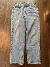 Carhartt Relaxed Fit Jeans B17-DST Size 30X28 Light Wash Denim picture