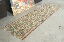 2x8 Turkish Antique Runner Rug Anatolian Hand-Knotted Vintage Oushak Carpet,1243 picture