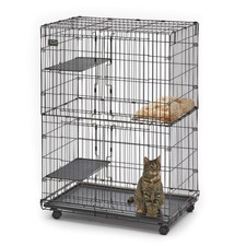 MidWest Homes for Pets Folding Metal Indoor Cat Playpen, Cage Includes Locking W picture