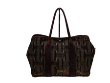 Auth A026 Hermes Garden Party PM Tote Bag Toile Mosaic □L Stamped from Japan picture