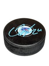Cole Beaudoin signed  New York Rangers  NHL hockey official puck  PROOF picture