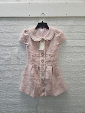 New Rachel Riley Tweed Dress Pink Sz 12Y picture