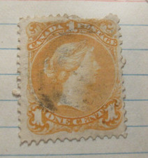1868-1876 Antique Stamp, Canada SC#22, 1 Cent, from Estate Collection picture