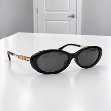 CHANEL CH5565 Sunglasses Black/Gold Metal Oval Gray Lens Women's Glasses picture