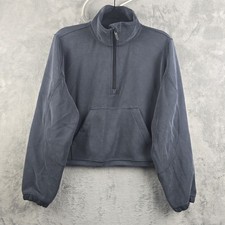 Lululemon Brushed Softstreme Half Zip Womens 8 Dove Gray Cropped Pullover picture