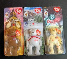Ty Teenie Beanie Babies – 1999 McDonald’s International Bears Set of 3 – Sealed picture