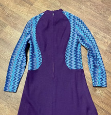 Vintage Dresses | 1960s Vintage Aubergine Knit Mini Dress picture