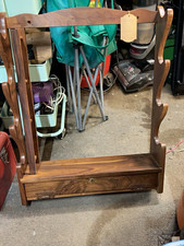 Vintage Morton Booth #840 Solid Walnut 4 Gun Wall Rack Locking Storage 1970s picture
