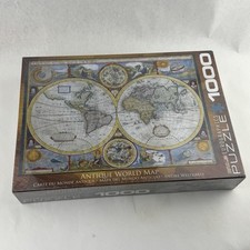 EuroGraphics Antique World Map Puzzle 1000 Piece 6000 2006 Jigsaw New Sealed picture