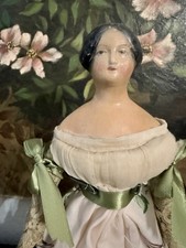 Antique Milliner Model Paper Mache Doll Fancy Hairdo Braids PERFECT picture