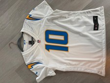 NIKE San Diego CHARGERS JUSTIN HERBERT Womens L nfl JERSEY WHITE, Never Worn picture