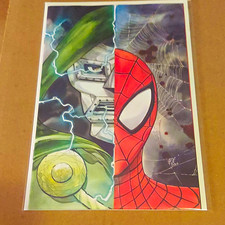 Challenges of Doom:Spider-Man #1 Virgin Variant 1:50 Ration Cover Peach Momoko picture