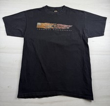 Vtg Harley Davidson Shirt Black Las Vegas Flames Faded 90s Y2K USA Made Mens XL picture
