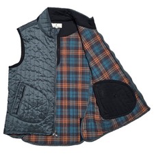 VTG Southern Pines Green Quilted Vest Flannel Lined Pockets Unisex M Equestrian picture