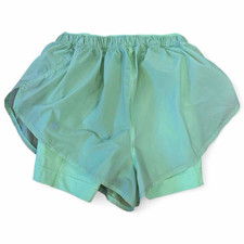 Lululemon Women’s Green Athletic Running Shorts Solid Woven Nylon Elastane picture