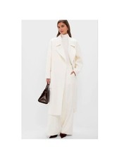 NWT Tuckernuck Ivory 100% Wool Trinity Coat S With Removable Fur collar picture