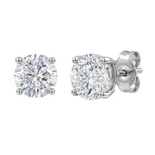 0.25-2.00ctw Round Cut F/VS+ Lab Grown Diamond Solitaire Stud Earrings 14K Gold picture