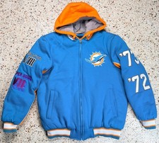 NFL G-III Miami Dolphins Vtg '73 '72 Super Bowl Removable Hood Jacket Size M picture