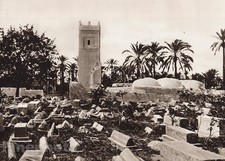 1924 Vintage NORTH AFRICA Tunisia Tripolis Cemetery Mosque LEHNERT And LANDROCK picture