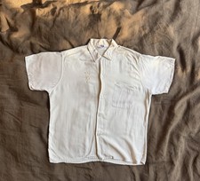 1960s Convair Rayon Embroidered Owl Short-Sleeve Shirt picture
