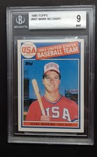 1985 TOPPS #401 USA TEAM USC MARK MCGWIRE RC BGS 9 picture
