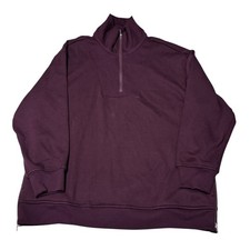 Athleta Coaster Luxe Quarter Zip Pullover Sweatshirt Purple Womens XL 414895-02 picture