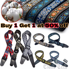 Guitar Straps Vintage Embroidered For Bass Electric Acoustic Guitar Adjustable picture