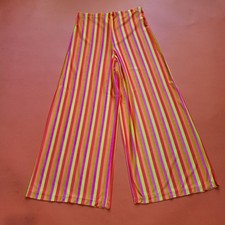 True Vintage 60s 70s Sirena Striped Retro Mod Wide Leg USA Pants Small Rare picture