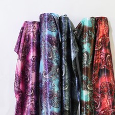 1 Yard Retro Paisley Pattern Fabric Silky Soft Satin Charmeuse Material Linings picture