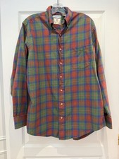 The Andover Shop Viyella Red Blue Green Flannel Button Down Cotton Wool Blend picture