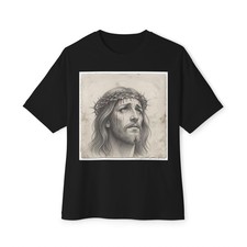 Premium Suffering Servant Jesus Christ Sketch Unisex Boxy Graphic Tee picture