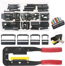 49-Piece IDC Cable Connector Set with Crimp Tool for Flat Ribbon Cables picture