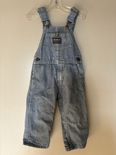 Oshkosh 1980s Vintage Blue Pinstripe Railroad Overalls Size 2T. Made In The USA picture