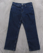 L.L.Bean Favorite Fit Jeans Womens 12 Blue High Rise Straight Stretch Denim picture