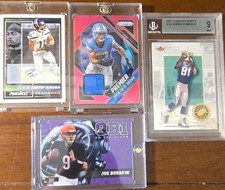 109 cards in this massive sports card lot. Includes, patches, autos, slabs, ect. picture