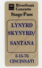 Lynyrd Skynyrd / Santana 1976 Cincinnati Backstage Pass Unused One More Tour  picture