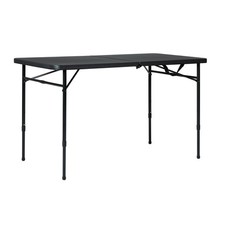 Mainstays 4 ft Adjustable Height Centerfold Folding Table, Black picture