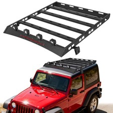 For 1997-2006 Jeep Wrangler TJ Roof Rack Luggage Cargo Basket w/4X Lights 600LBS picture