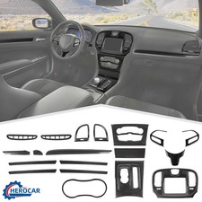 19Pc Carbon Fiber Car Interior Panel Decor Cover Trim Kit For Chrysler 300 2015+ picture