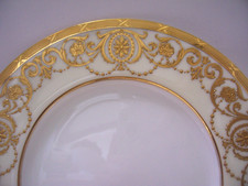 10 MINTON RAISED GOLD ENCRUSTED DINNER PLATES RET. BY COLLAMORE NEAR MINT 10 1/4 picture