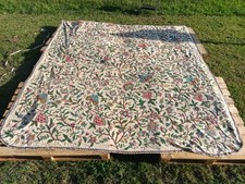 Vintage Kashmiri Crewel Bedspread King102x110 Hand Embroidered Wool Tree of Life picture