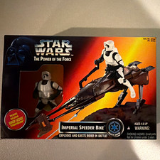 Kenner Star Wars Power of the Force Imperial Speeder Bike w/Stormtrooper picture