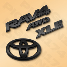 4PC Liftgate Emblem Overlay Kits For Rav4 2019-2025 XLE AWD Matt Black Nameplate picture