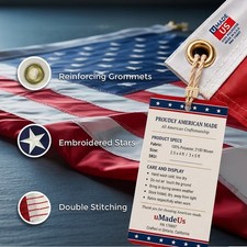 uMadeUs American Flags for Outside – Made in USA - 3x5 and 2.5x4 ft picture
