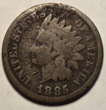 1885 Indian Head Cent 1c Circulated Penny Semi-key Good Details, Damaged picture