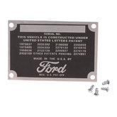1937 1938 1939 1940 1941 1942 1946 1947 1948     Ford data plate picture